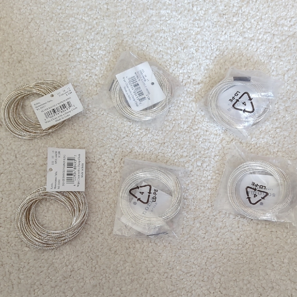 Set Of 6 Silver Napkin Rings